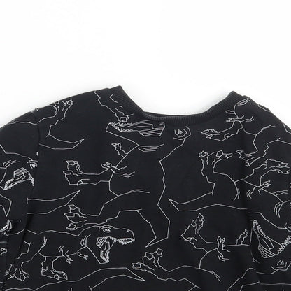 Nutmeg Boys Black Animal Print  Pullover Sweatshirt Size 7-8 Years
