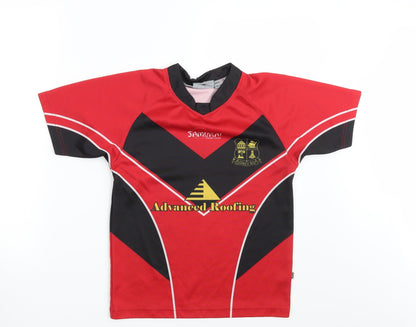 Additional front view of Samurai boys’ red basic t-shirt, size S