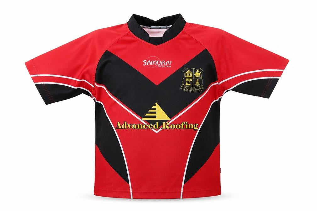 Front view of Samurai boys’ red basic t-shirt, size S