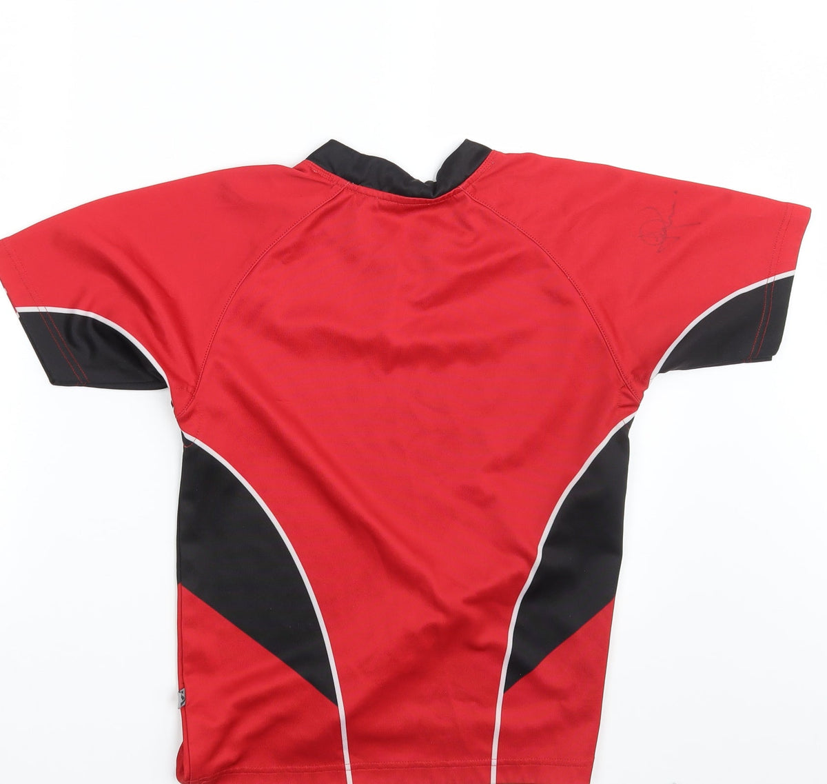 Back view of Samurai boys’ red basic t-shirt, size S