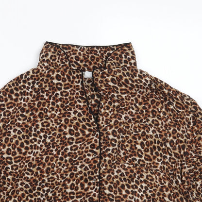 M&S Womens Brown Animal Print  Top Pyjama Top Size 8
