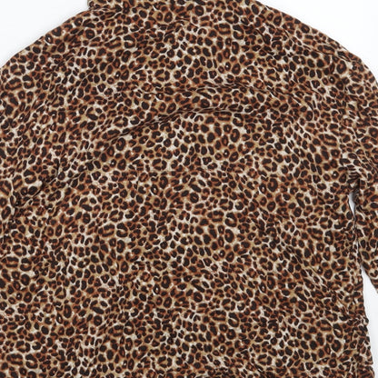 M&S Womens Brown Animal Print  Top Pyjama Top Size 8