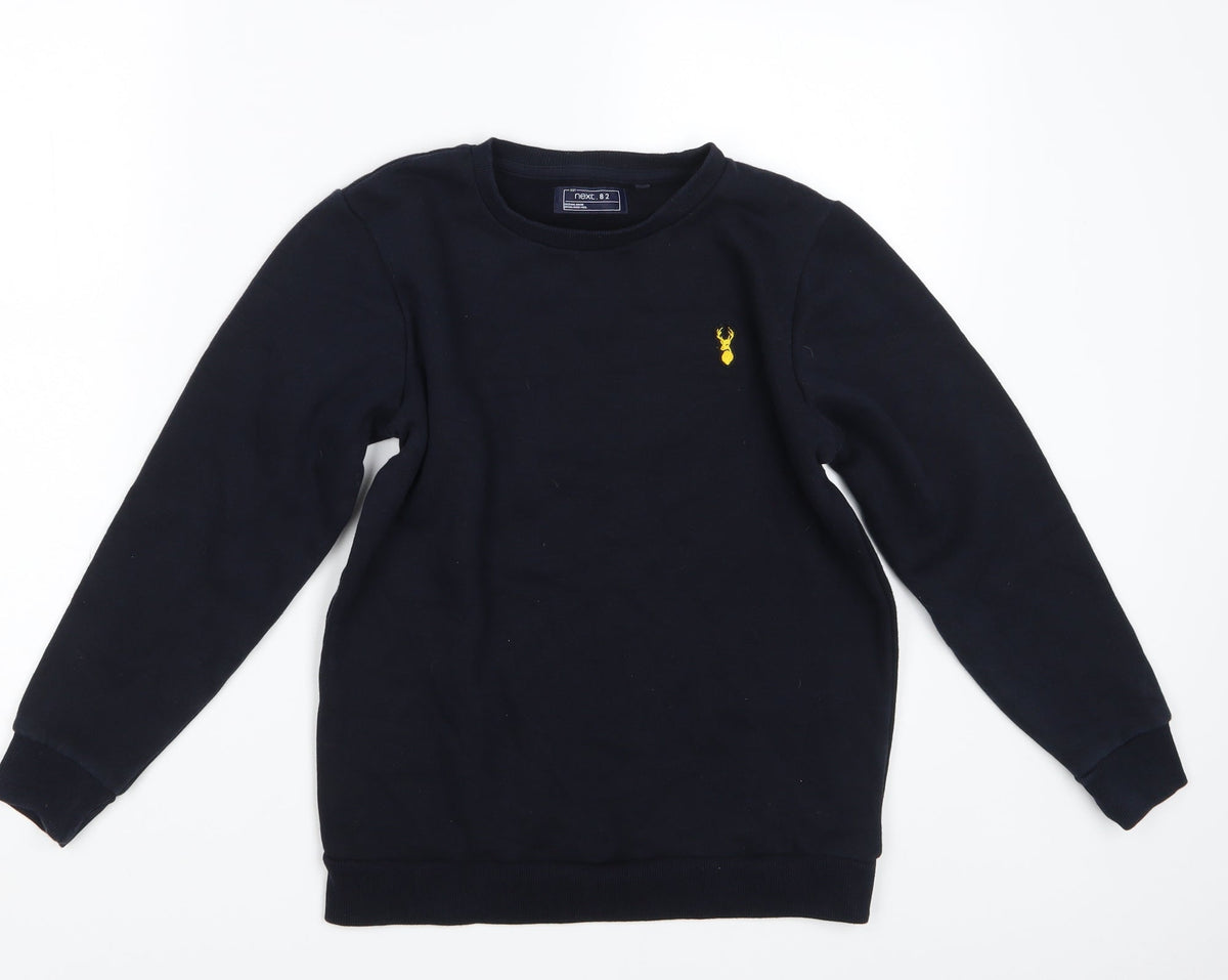Additional front view of Next boys’ blue pullover sweatshirt, size 11, years