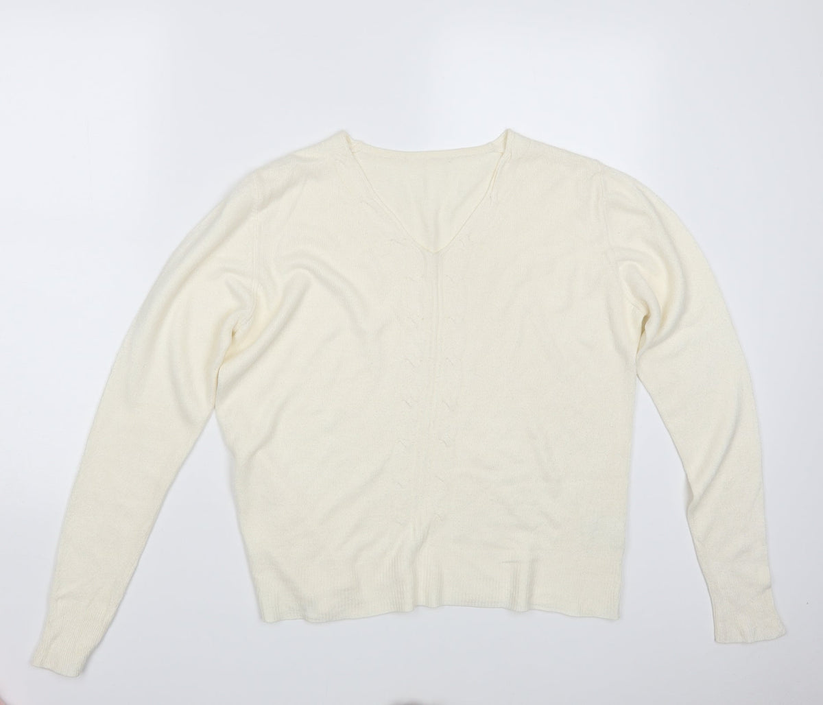 Additional front view of By Design PLC women’s ivory knit jumper, size L