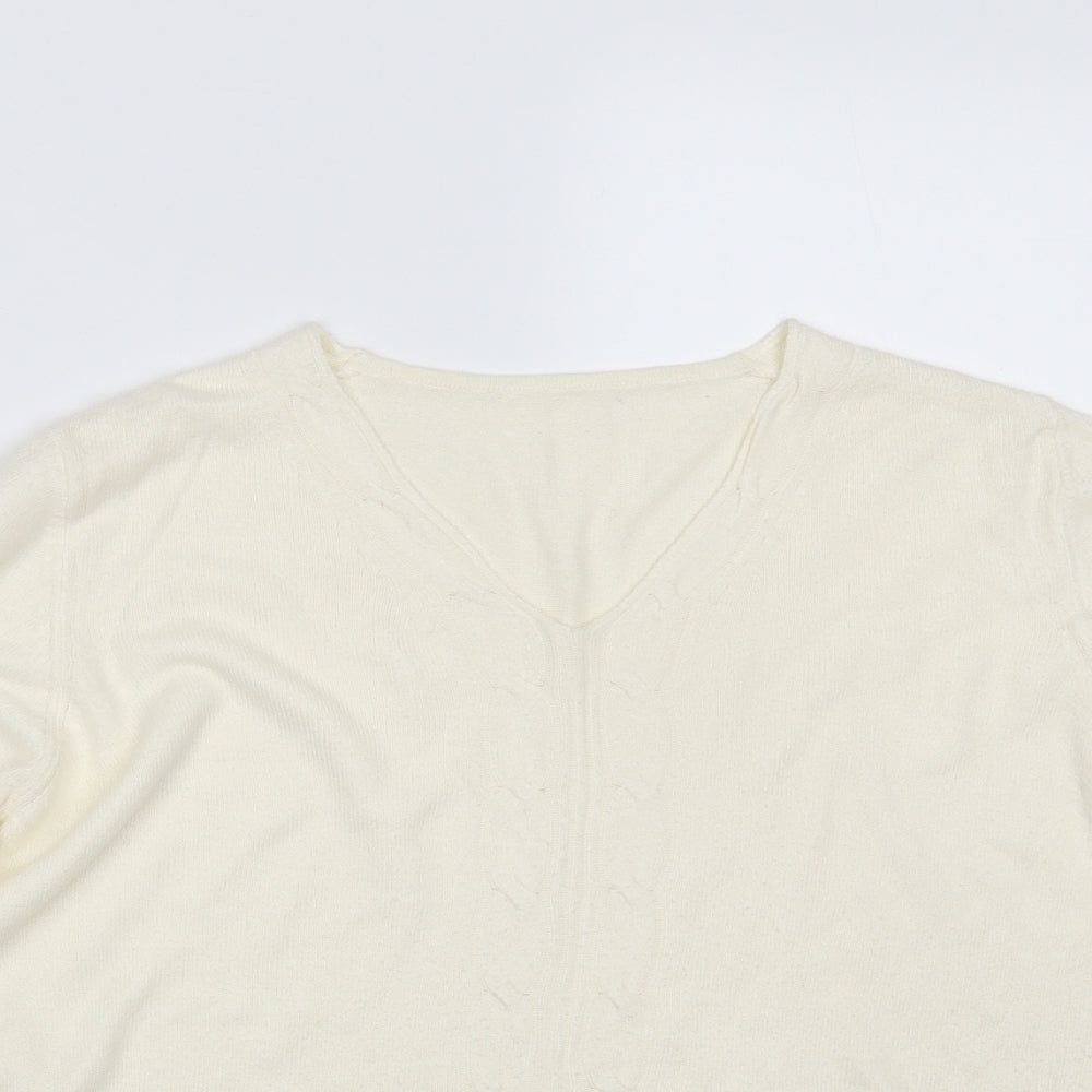 Close-up detail of By Design PLC women’s ivory knit jumper, size L
