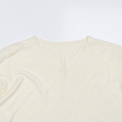 Close-up detail of By Design PLC women’s ivory knit jumper, size L