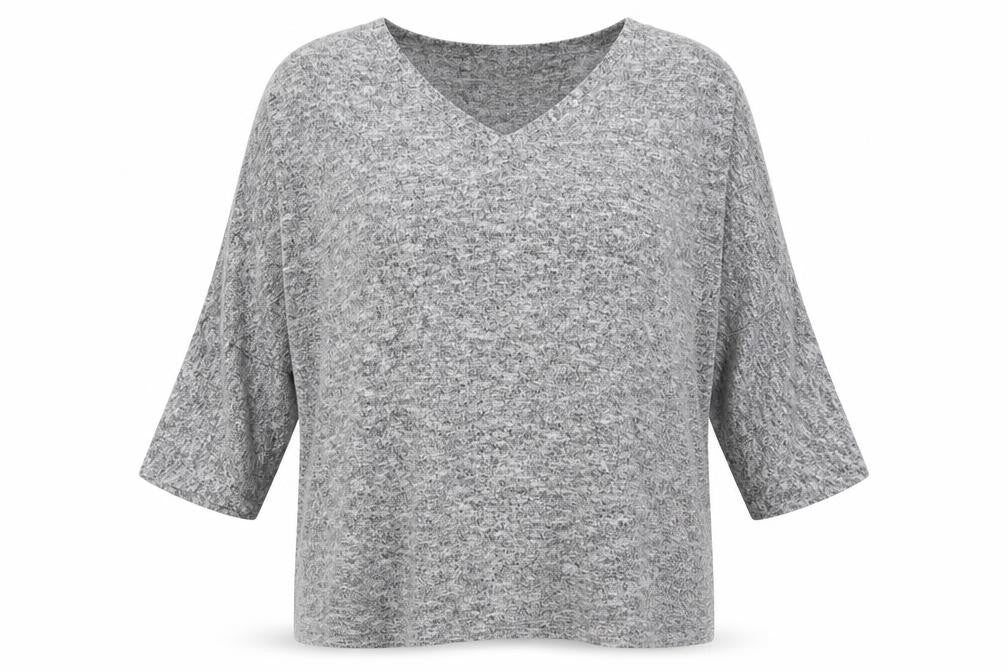 Front view of Dorothy Perkins women’s grey pullover sweatshirt, size UK 14