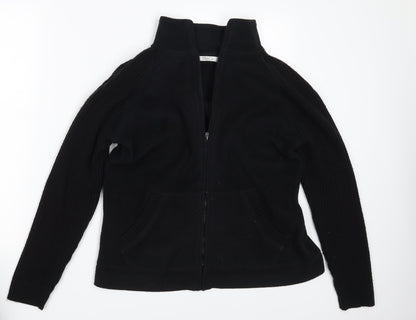 M & Co. Mens Black  Knit Full Zip Jumper Size L
