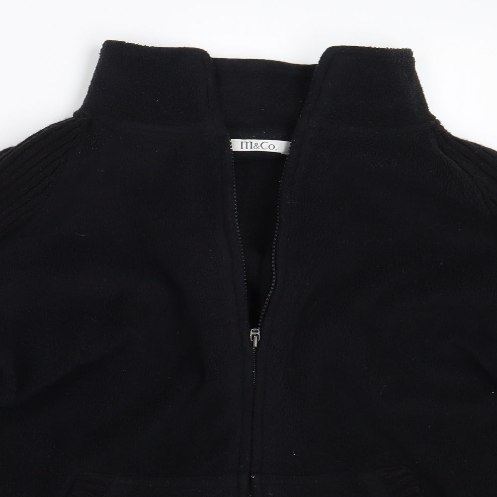M & Co. Mens Black  Knit Full Zip Jumper Size L