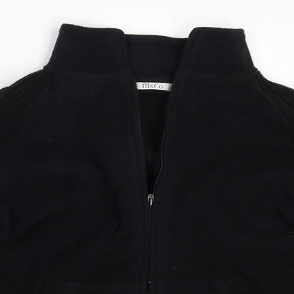M & Co. Mens Black  Knit Full Zip Jumper Size L