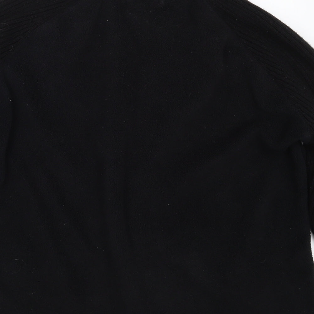 M & Co. Mens Black  Knit Full Zip Jumper Size L