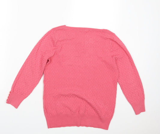 TU Womens Pink Geometric Knit Pullover Jumper Size 8