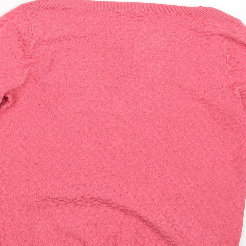 TU Womens Pink Geometric Knit Pullover Jumper Size 8