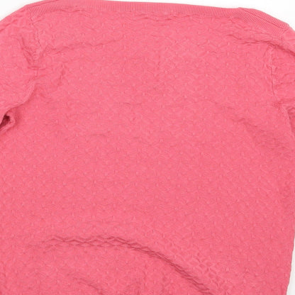 TU Womens Pink Geometric Knit Pullover Jumper Size 8
