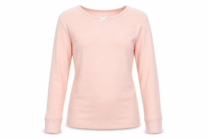 Front view of Pepperts girls’ pink pullover sweatshirt, size 9-10, years