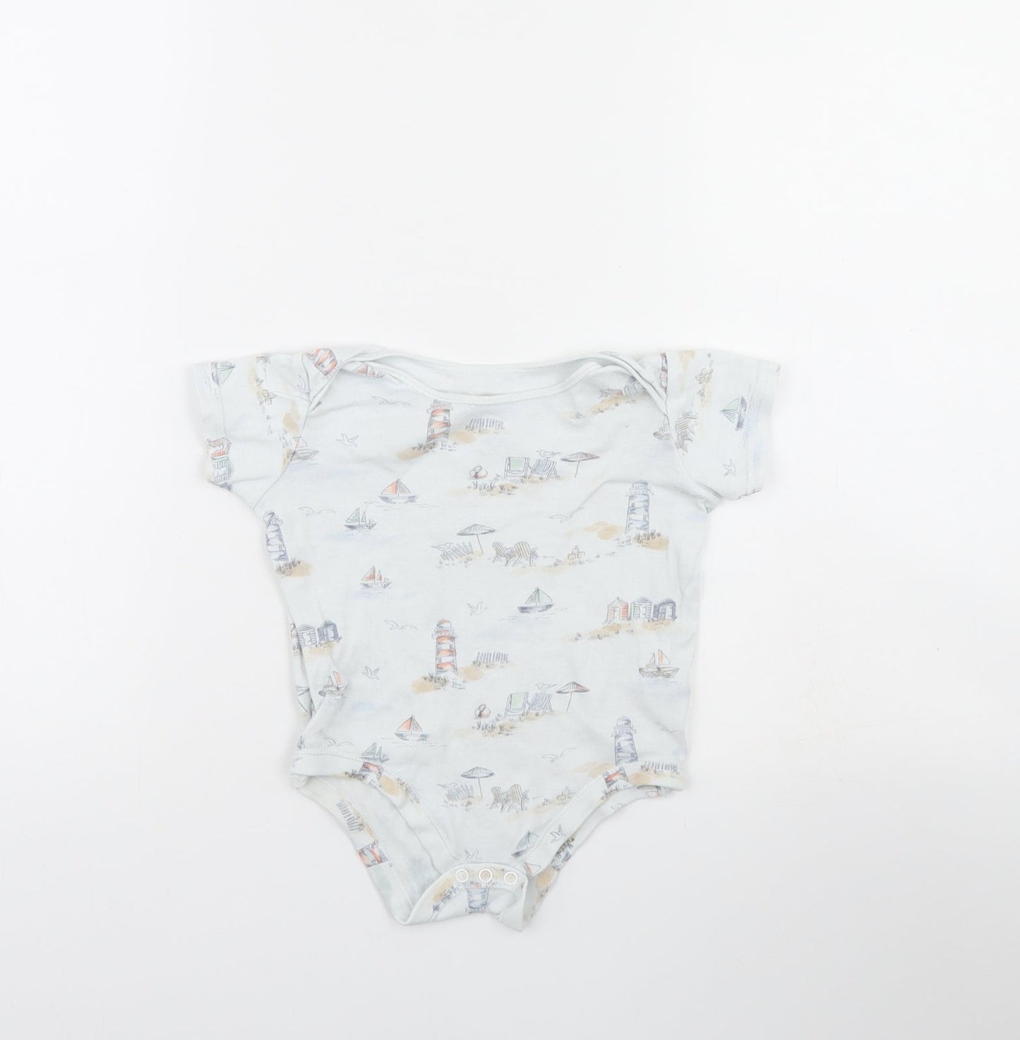 TU Baby Grey Spotted  Babygrow One-Piece Size 12 Months  - beach