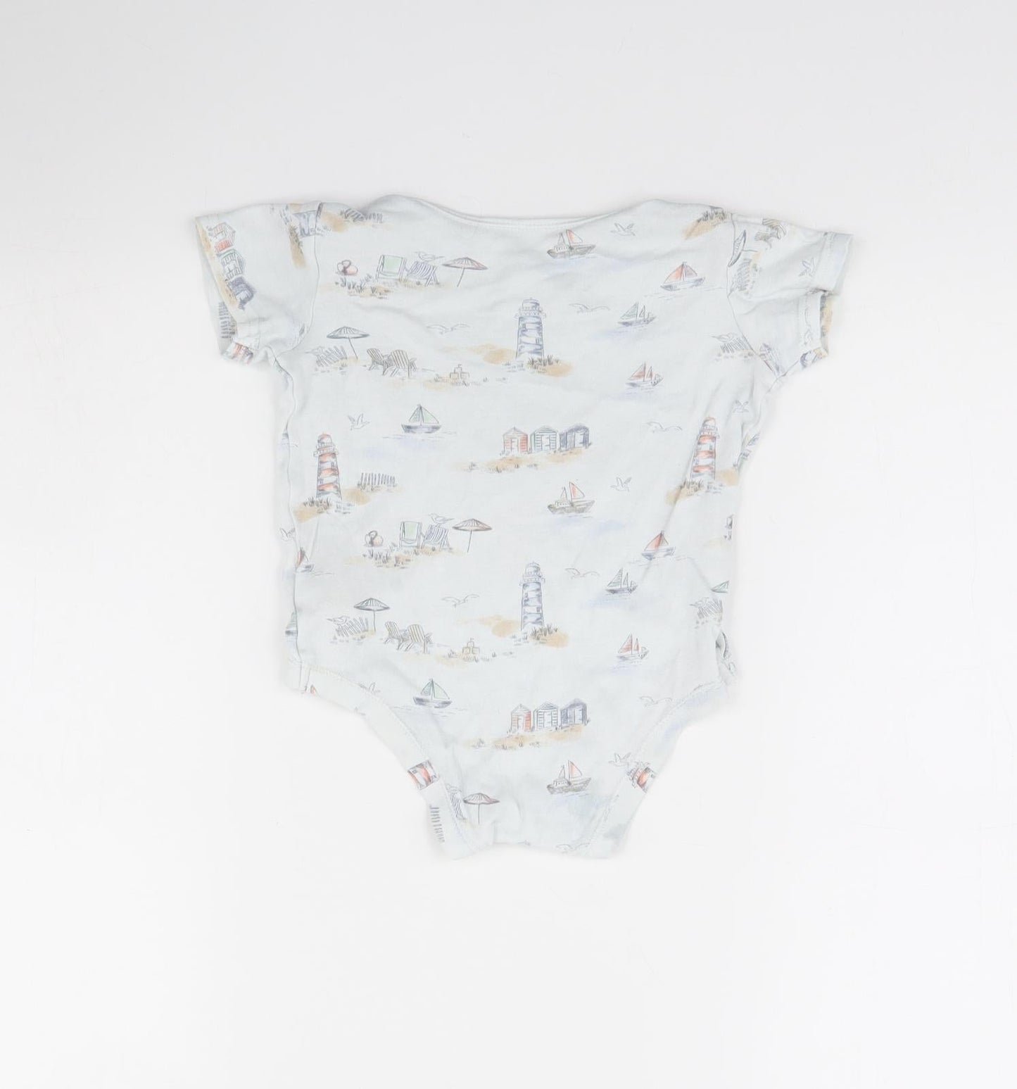TU Baby Grey Spotted  Babygrow One-Piece Size 12 Months  - beach