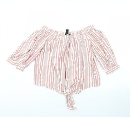 Womens UK Size 8 New Look Pink Basic Blouse