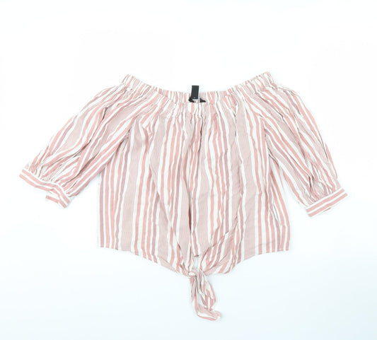 Womens UK Size 8 New Look Pink Basic Blouse