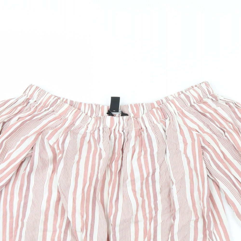 Womens UK Size 8 New Look Pink Basic Blouse