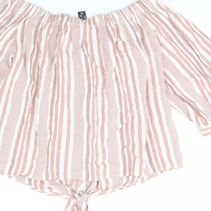 Womens UK Size 8 New Look Pink Basic Blouse