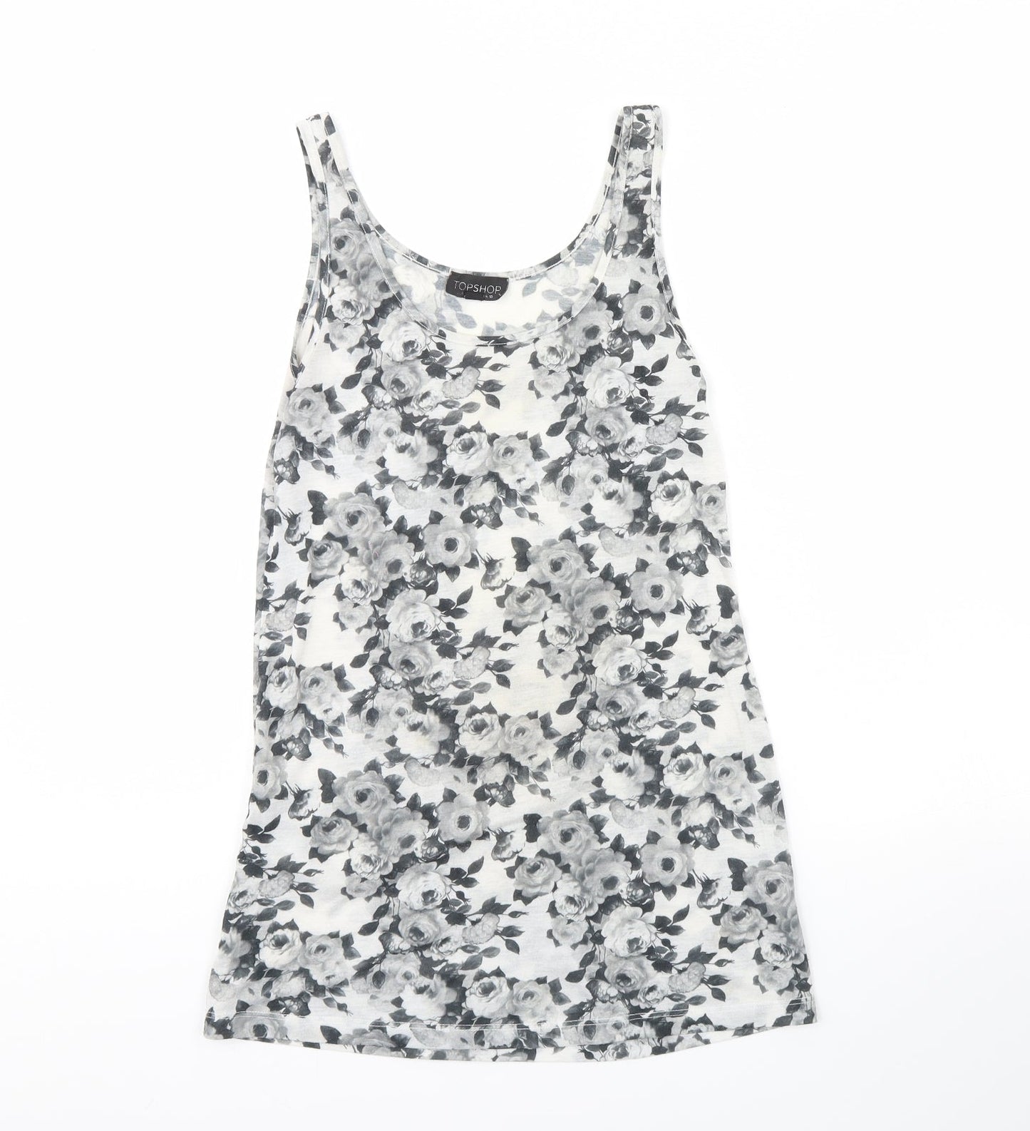 Womens UK Size 10 Topshop Grey Basic Tank