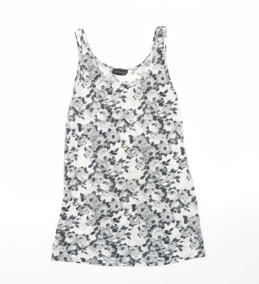 Womens UK Size 10 Topshop Grey Basic Tank