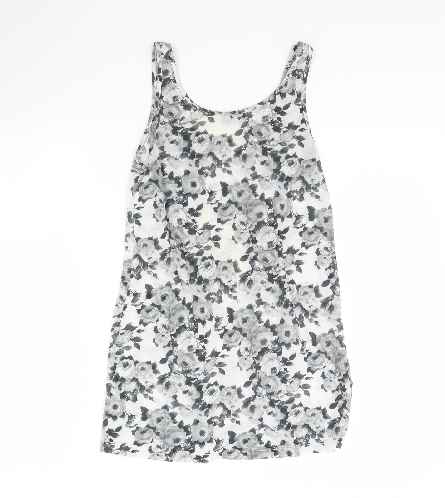 Womens UK Size 10 Topshop Grey Basic Tank