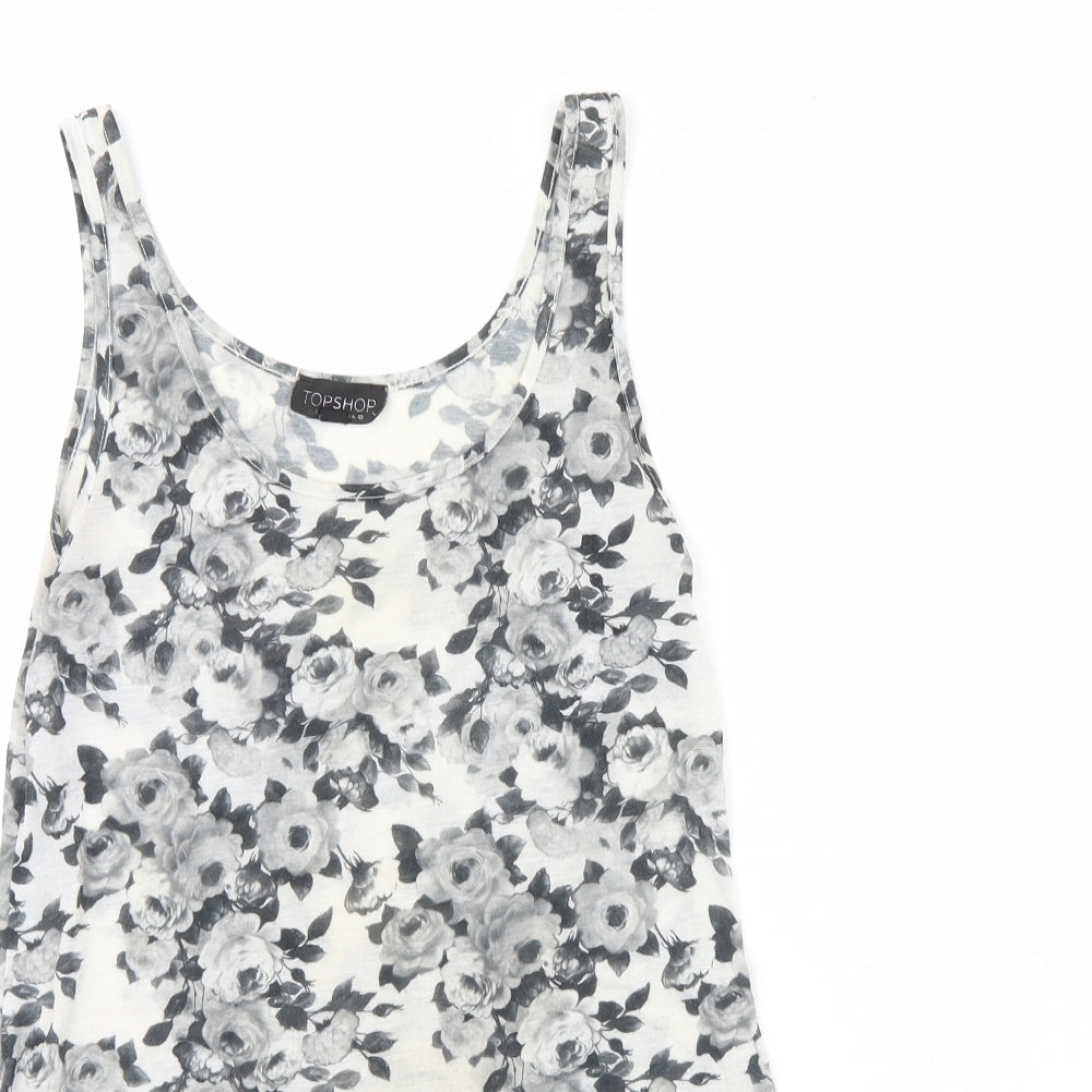 Womens UK Size 10 Topshop Grey Basic Tank