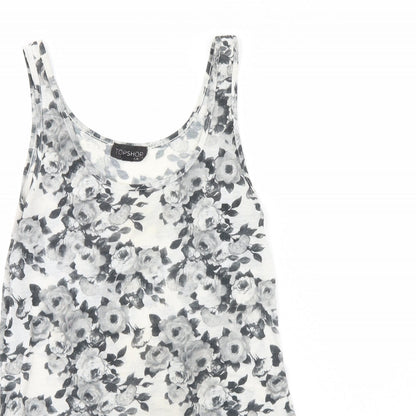 Womens UK Size 10 Topshop Grey Basic Tank