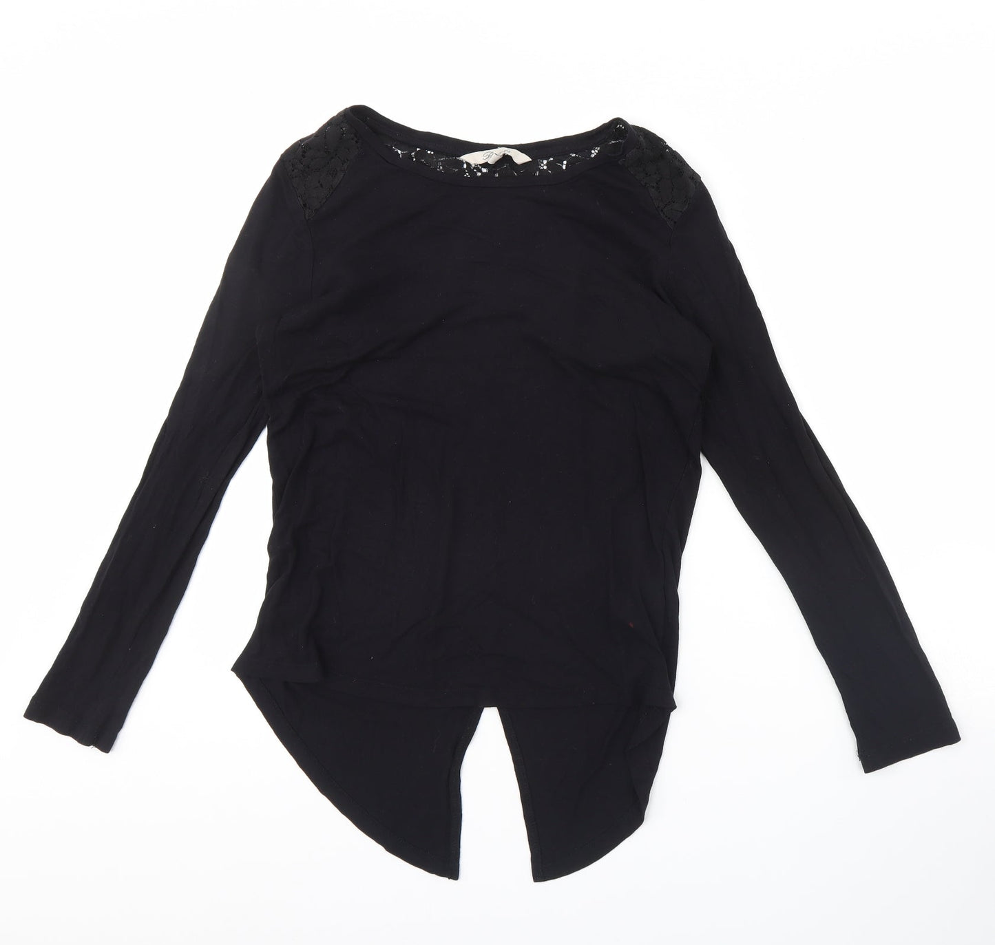 Womens UK Size 8 Peacocks Black Basic Blouse