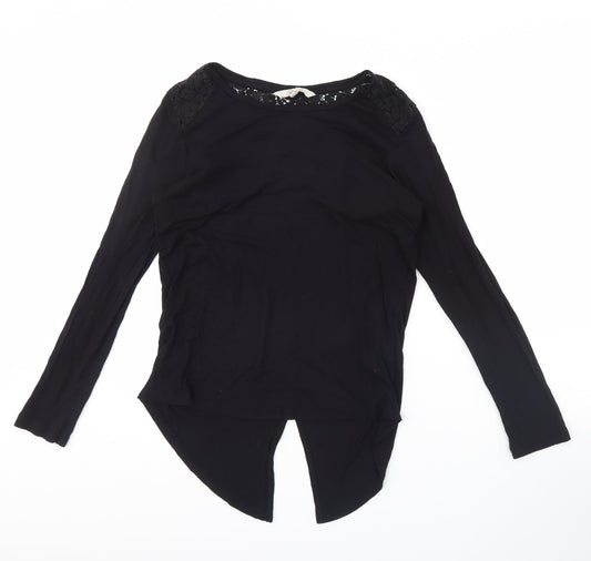 Womens UK Size 8 Peacocks Black Basic Blouse