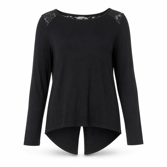 Front view of Peacocks women’s black basic blouse, size UK 8