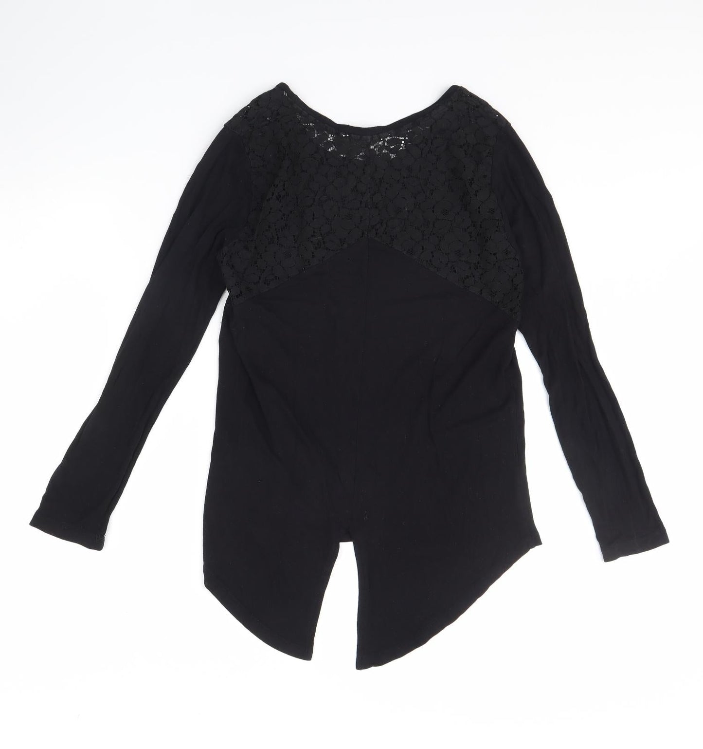 Womens UK Size 8 Peacocks Black Basic Blouse