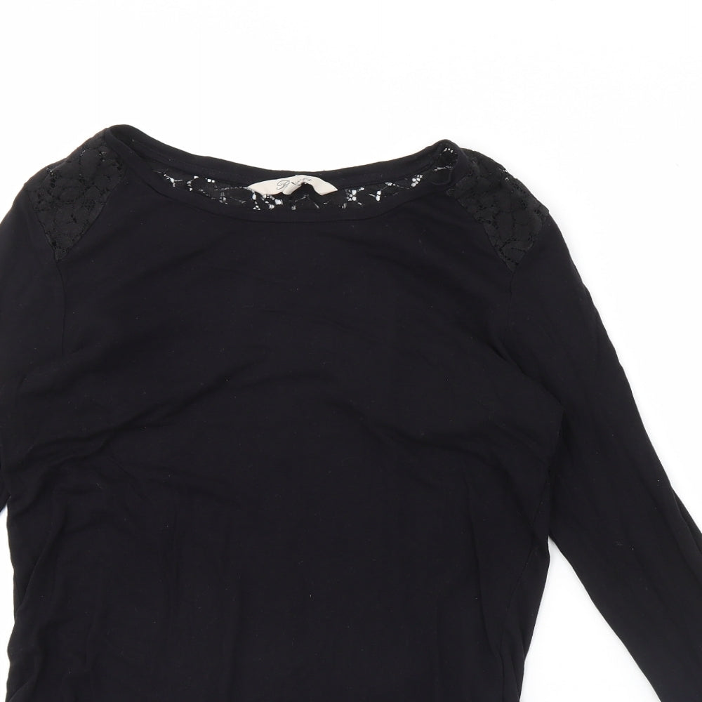 Womens UK Size 8 Peacocks Black Basic Blouse