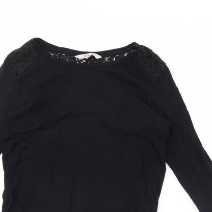 Womens UK Size 8 Peacocks Black Basic Blouse
