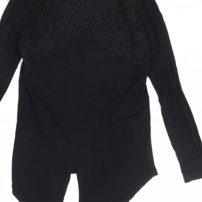 Womens UK Size 8 Peacocks Black Basic Blouse
