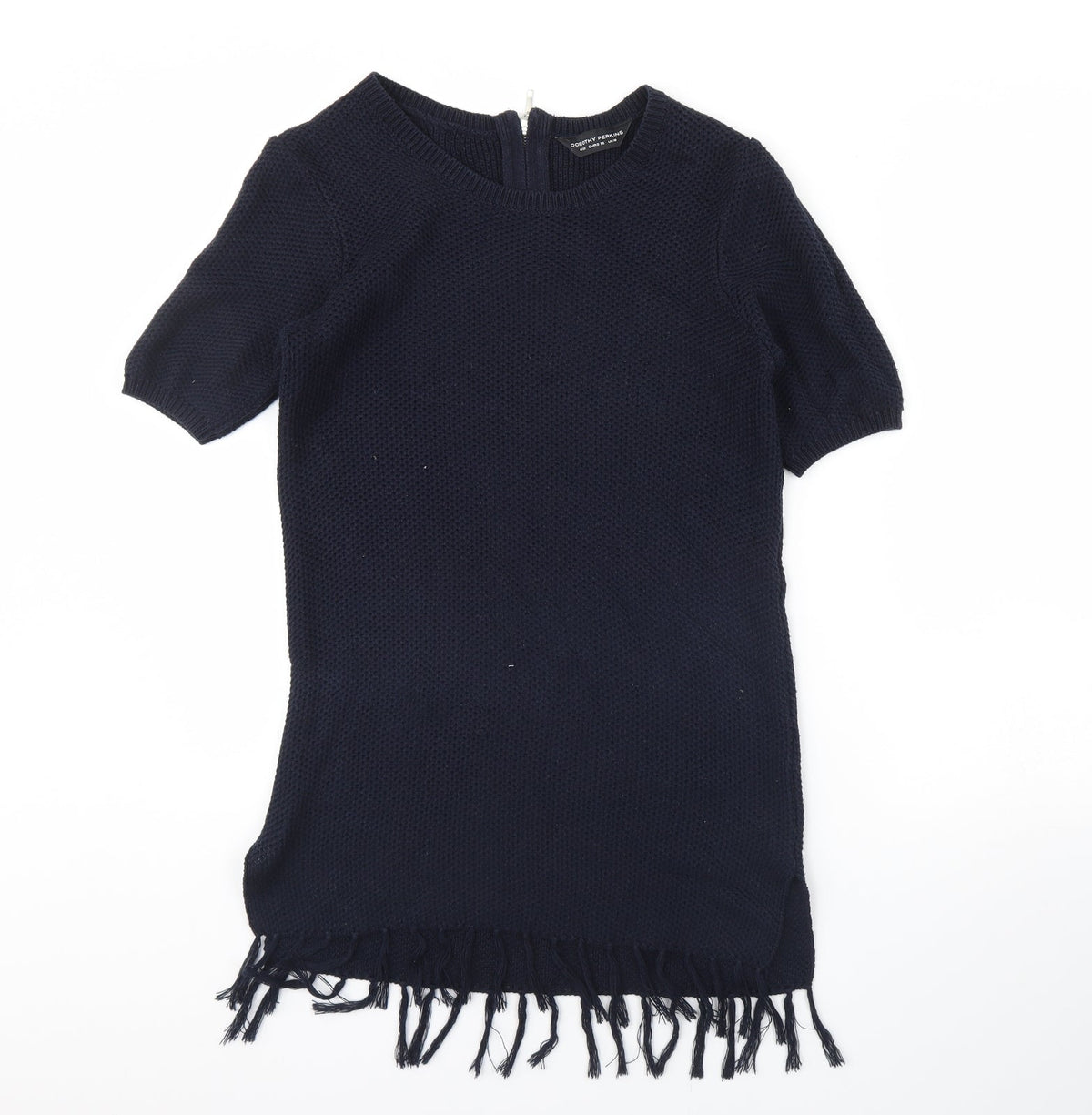 Front view of Dorothy Perkins women’s blue jumper, size UK 10