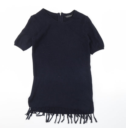 Front view of Dorothy Perkins women’s blue jumper, size UK 10
