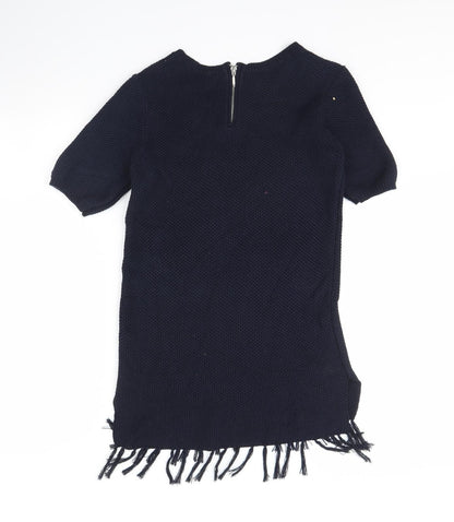 Back view of Dorothy Perkins women’s blue jumper, size UK 10
