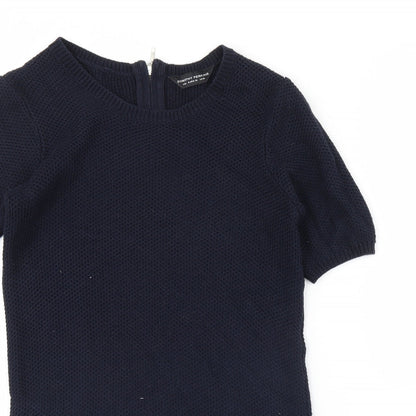 Close-up detail of Dorothy Perkins women’s blue jumper, size UK 10