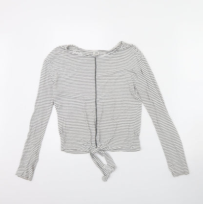 River Island Womens White Striped  Pullover Jumper Size 10