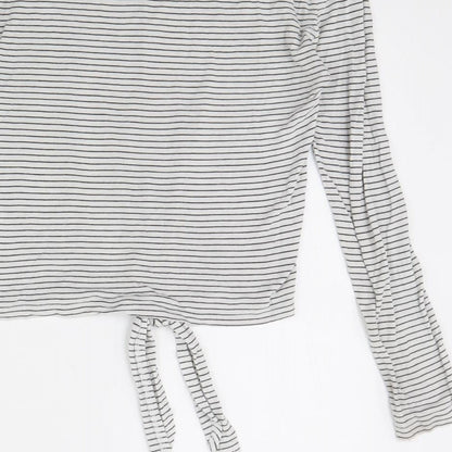 River Island Womens White Striped  Pullover Jumper Size 10
