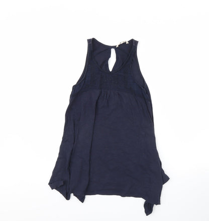 Womens UK Size 8 Peacocks Blue Basic Tank