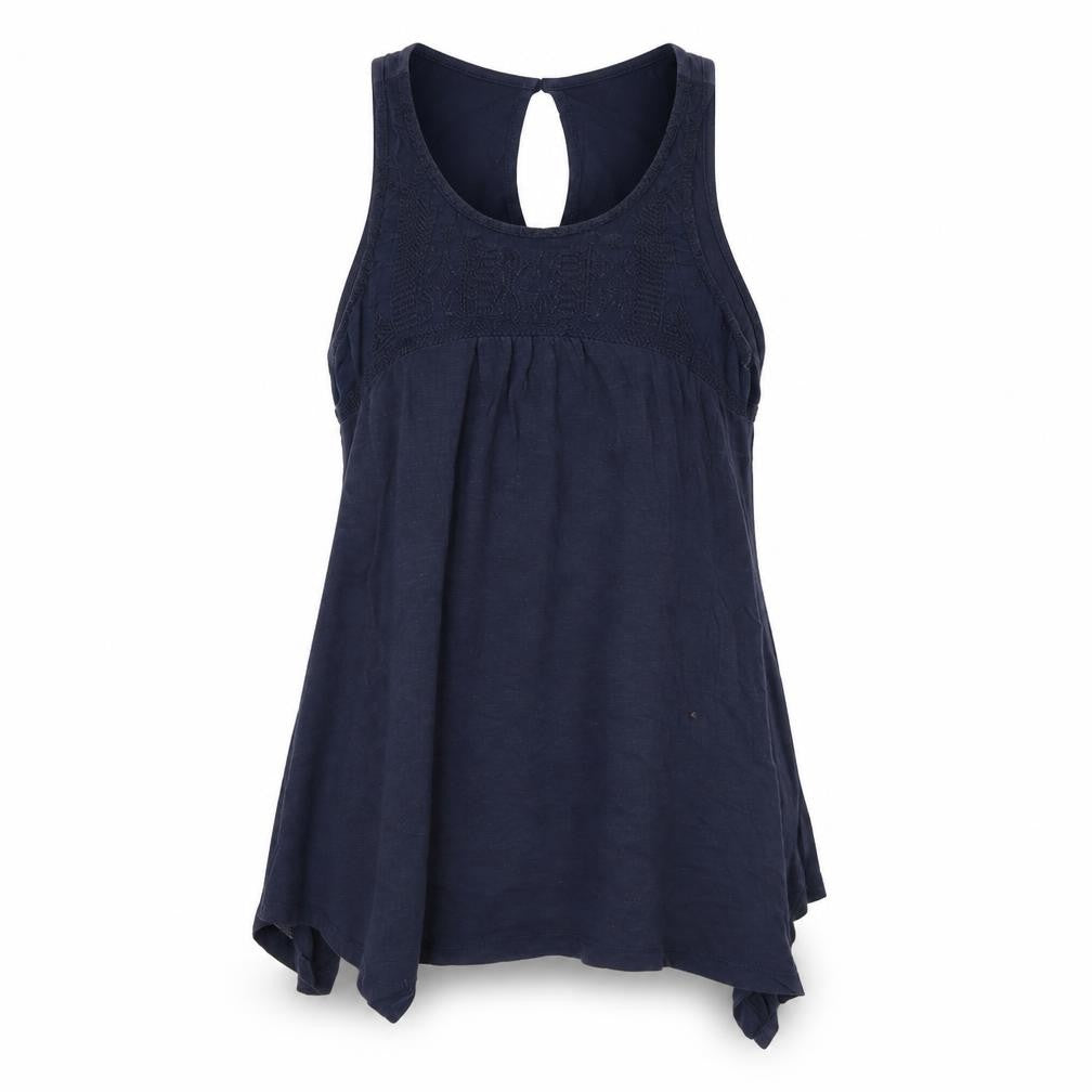 Womens UK Size 8 Peacocks Blue Basic Tank