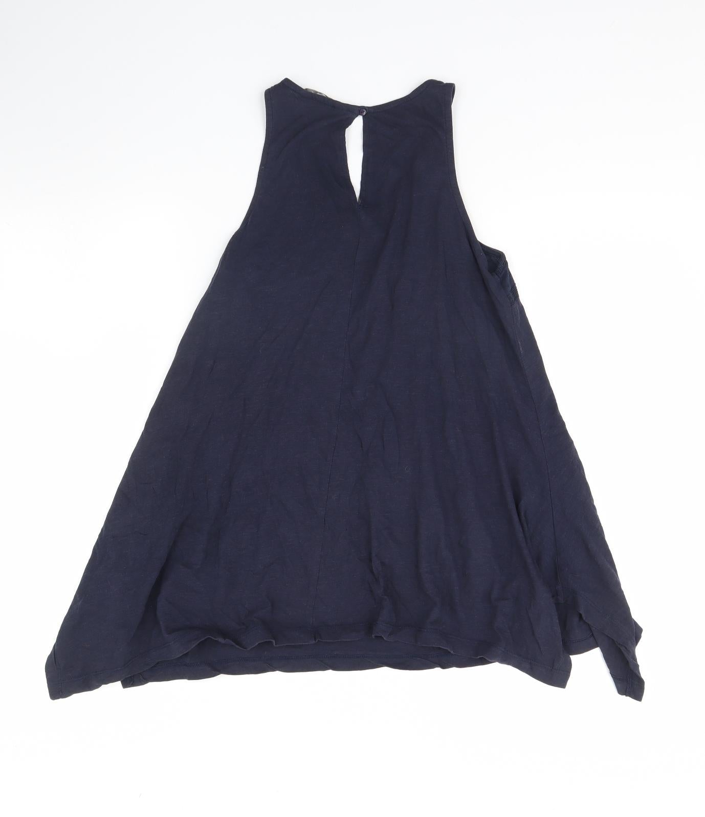 Womens UK Size 8 Peacocks Blue Basic Tank