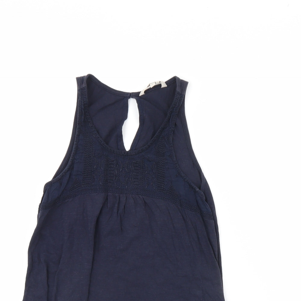 Womens UK Size 8 Peacocks Blue Basic Tank