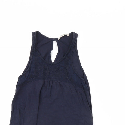Womens UK Size 8 Peacocks Blue Basic Tank