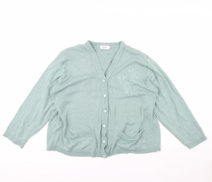 Cae Womens Green   Cardigan Jumper Size XL