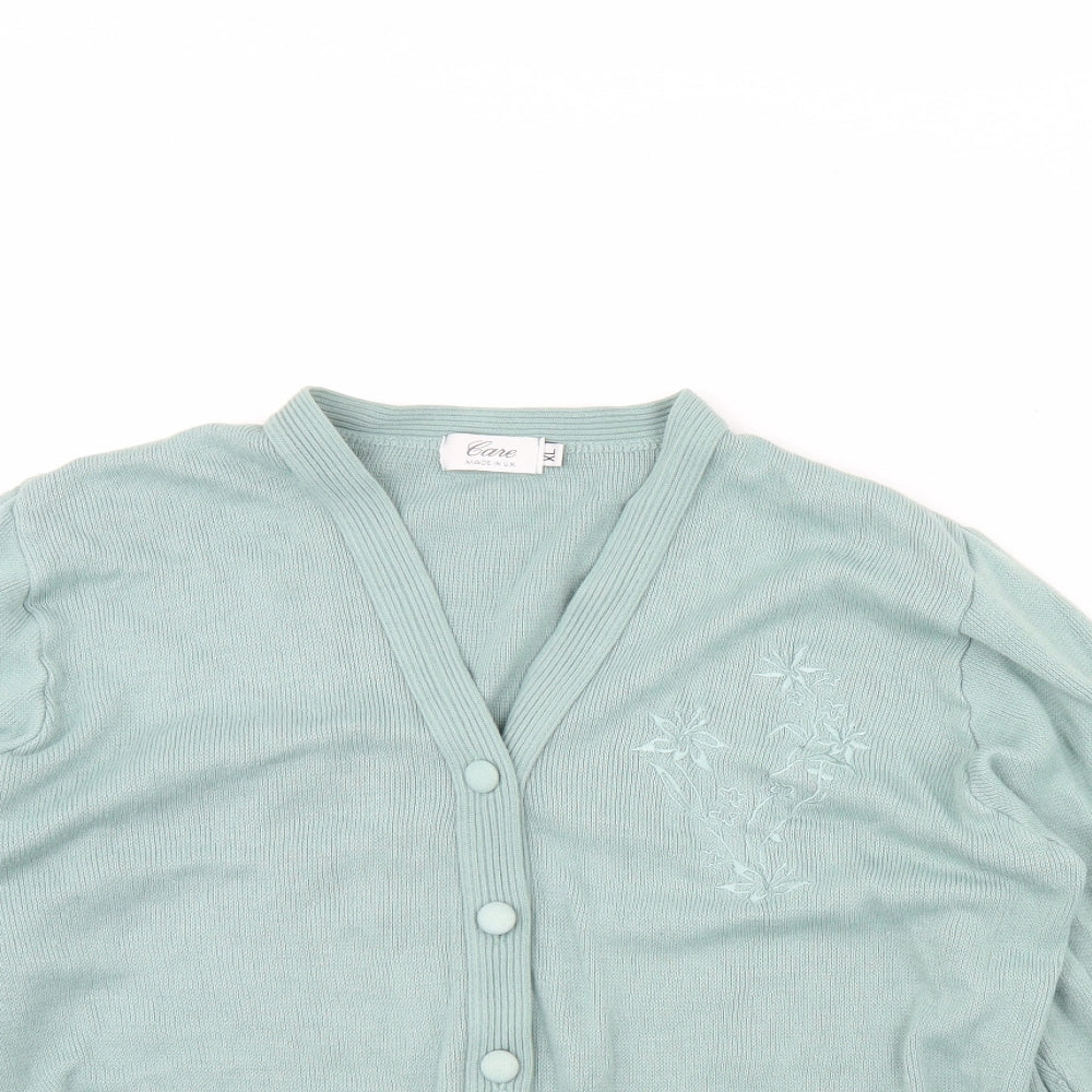 Cae Womens Green   Cardigan Jumper Size XL